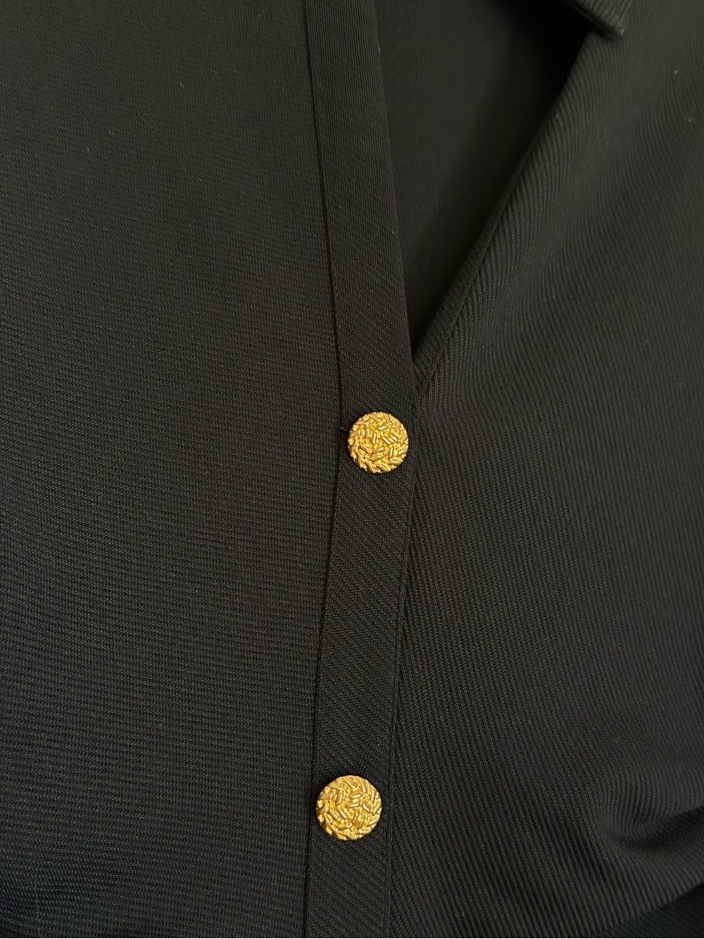 Zara Black Midi Dress with Gold Buttons - Picture 4 of 6